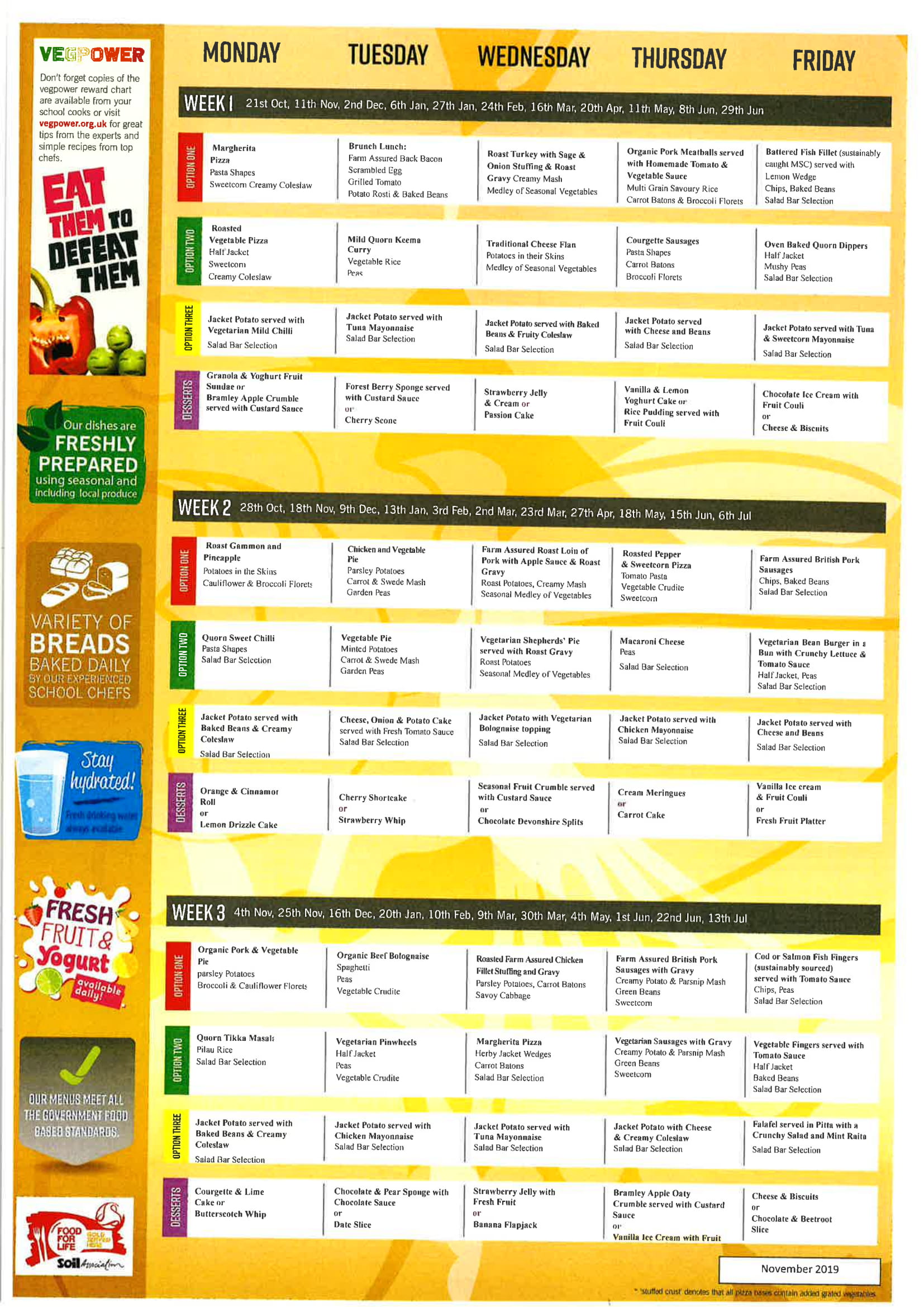 Lunchtime Menus